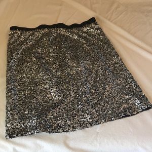Loft Silver sequin mini skirt